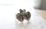 The Double Heart Earrings // Pewter