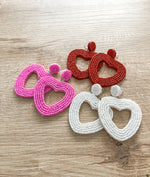 The Beaded Heart Earrings