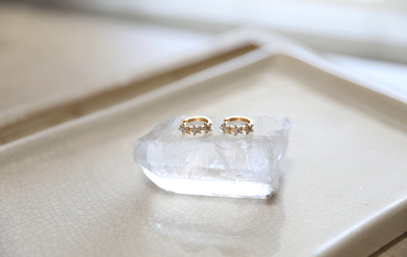 The Triple Star Hoop Earrings