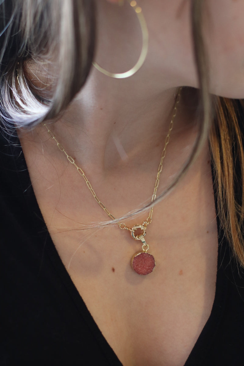 The Karly Necklace // Red Druzy