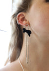 The Glitz Bow Earrings // Black